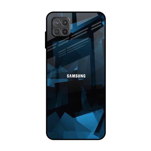 Polygonal Blue Box Glossy Case For Samsung Galaxy M12