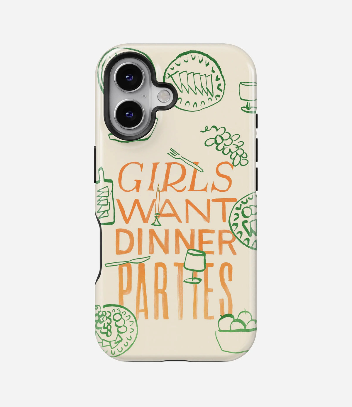 Girls Just Wanna Eat Premium Tough Shining Phone Case (Double Layer) Available For All iPhone Models