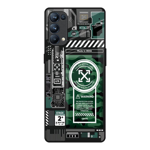 Green Camo Circuit Glossy Case for Oppo Reno5 Pro