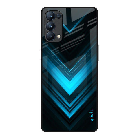 Vertical Blue Arrow Glossy Case For Oppo Reno5 Pro