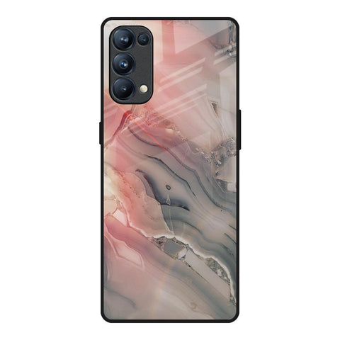 Pink And Grey Marble Glossy Case For Oppo Reno5 Pro