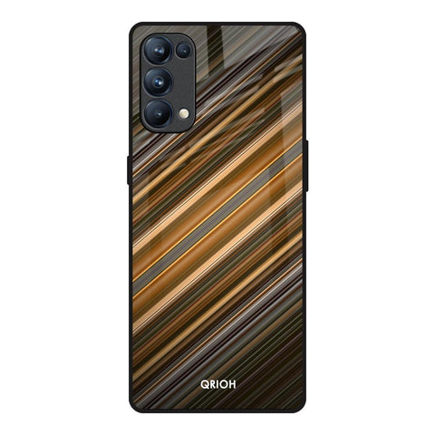 Diagonal Slash Pattern Glossy Case for Oppo Reno5 Pro
