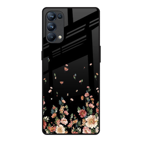 Floating Floral Print Glossy Case for Oppo Reno5 Pro