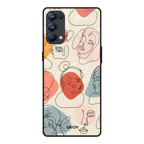 Abstract Faces Glossy Case for Oppo Reno5 Pro