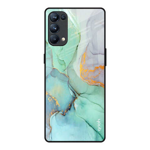 Green Marble Glossy Case for Oppo Reno5 Pro