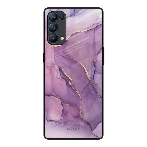 Purple Gold Marble Glossy Case for Oppo Reno5 Pro