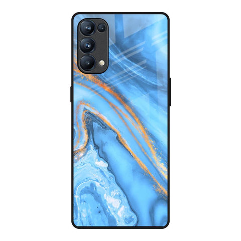 Vibrant Blue Marble Glossy Case for Oppo Reno5 Pro