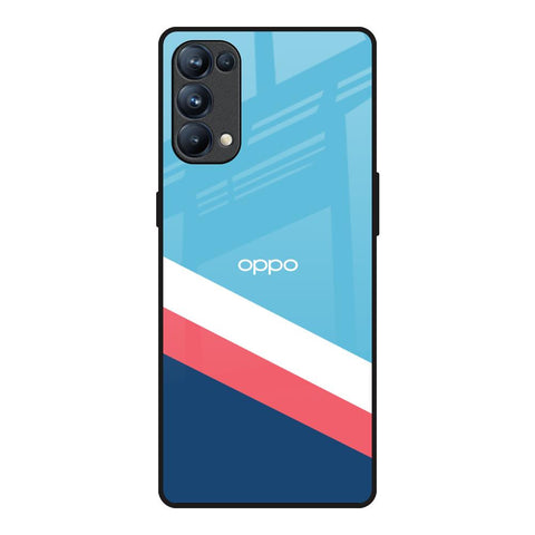 Pink & White Stripes Glossy Case For Oppo Reno5 Pro