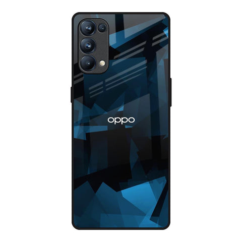 Polygonal Blue Box Glossy Case For Oppo Reno5 Pro