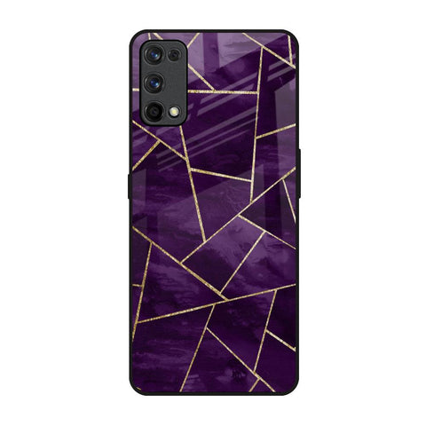 Geometric Purple Glossy Case For Realme X7 Pro