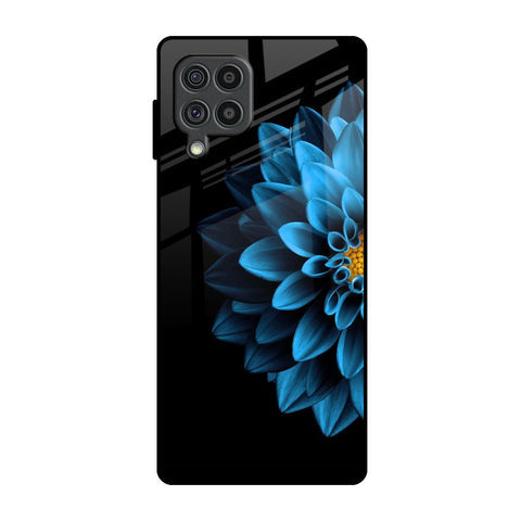 Half Blue Flower Glossy Case for Samsung Galaxy F62