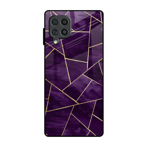 Geometric Purple Glossy Case For Samsung Galaxy F62
