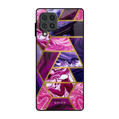 Electroplated Geometric Marble Glossy Case for Samsung Galaxy F62
