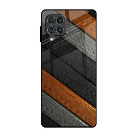 Tri Color Wood Glossy Case for Samsung Galaxy F62