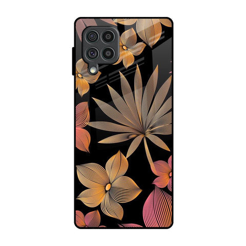 Lines Pattern Flowers Glossy Case for Samsung Galaxy F62