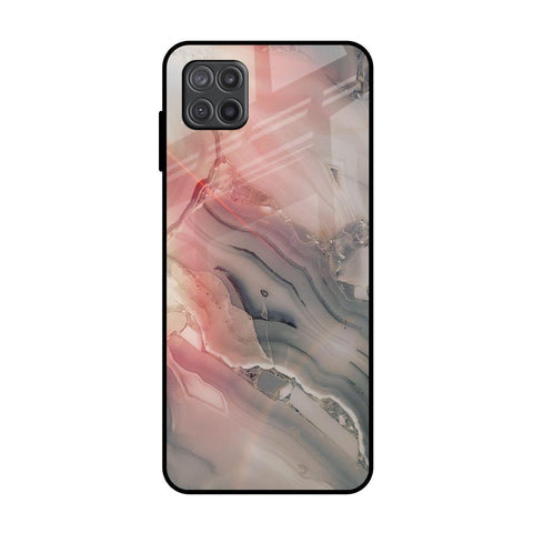 Pink And Grey Marble Glossy Case For Samsung Galaxy A12