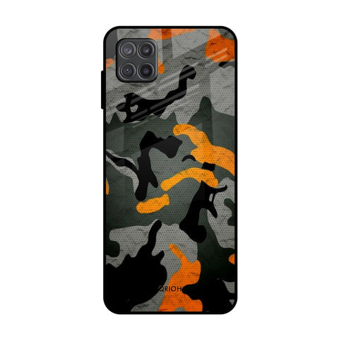 Camouflage Orange Glossy Case For Samsung Galaxy A12