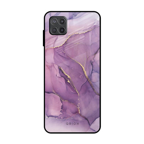 Purple Gold Marble Glossy Case for Samsung Galaxy A12