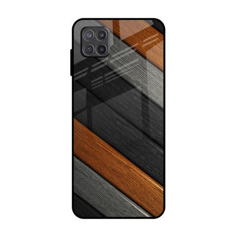 Tri Color Wood Glossy Case for Samsung Galaxy A12