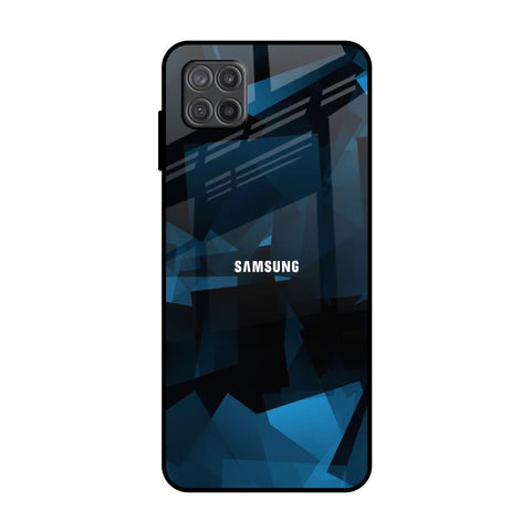 Polygonal Blue Box Glossy Case For Samsung Galaxy A12