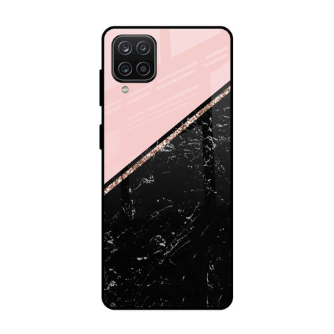 Marble Texture Pink Glossy Case For Samsung Galaxy A12