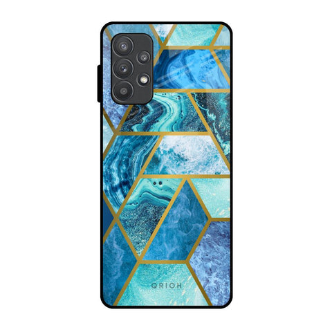 Turquoise Geometrical Marble Glossy Case for Samsung Galaxy A32