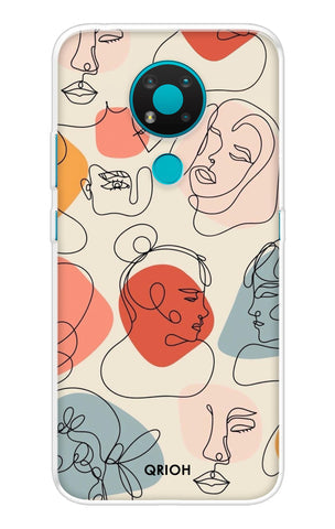 Abstract Faces Soft Cover for Nokia 3.4