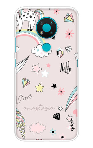 Unicorn Doodle Soft Cover For Nokia 3.4