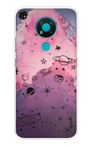 Space Doodles Art Soft Cover For Nokia 3.4