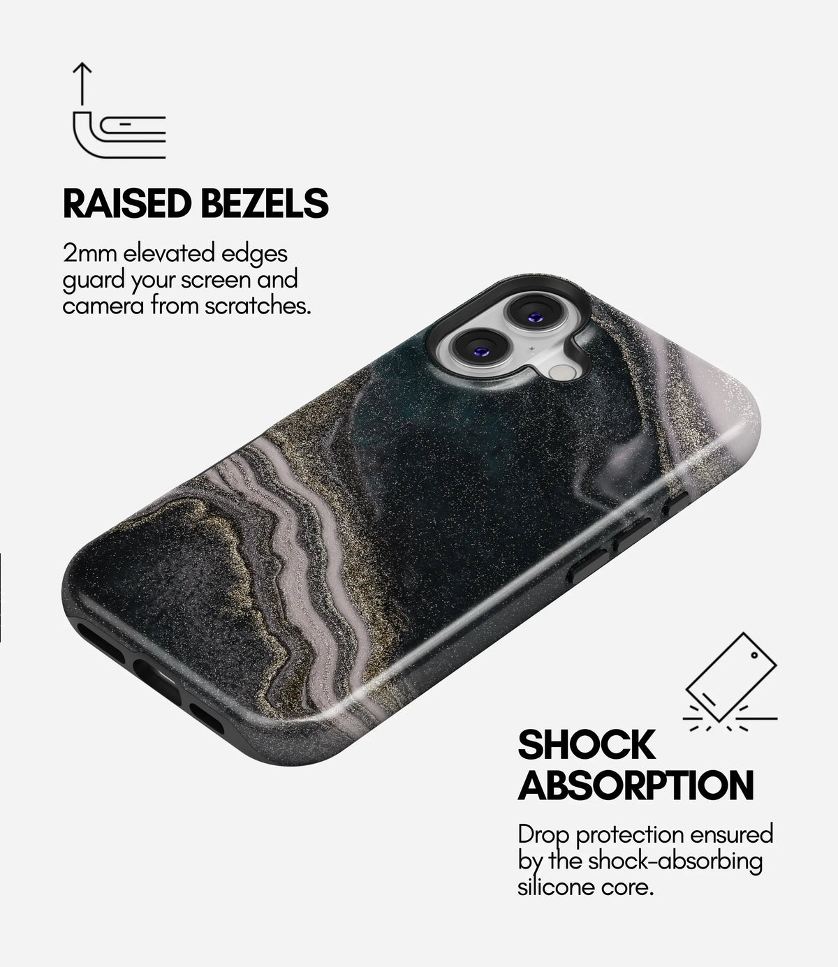 Midnight Aura Premium Tough Shining Phone Case (Double Layer) Available For All iPhone Models