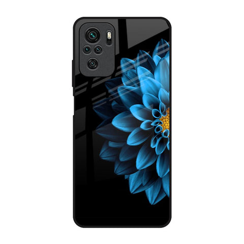 Half Blue Flower Glossy Case for Redmi Note 10