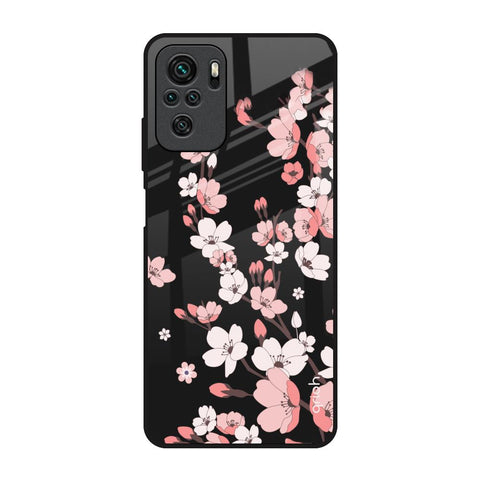Black Cherry Blossom Glossy Case for Redmi Note 10