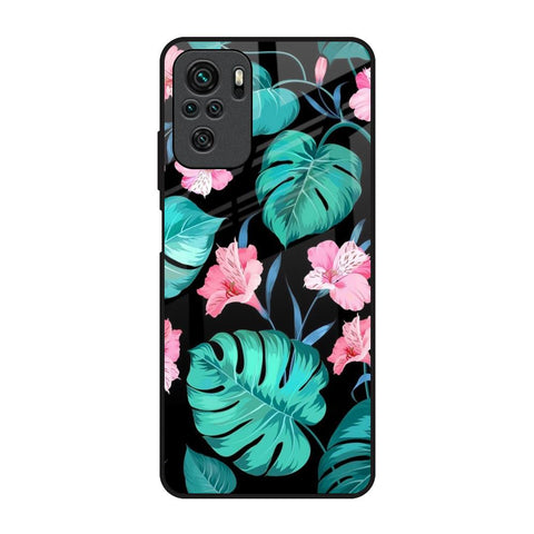 Tropical Leaves & Pink Flowers Glossy Case for Redmi Note 10