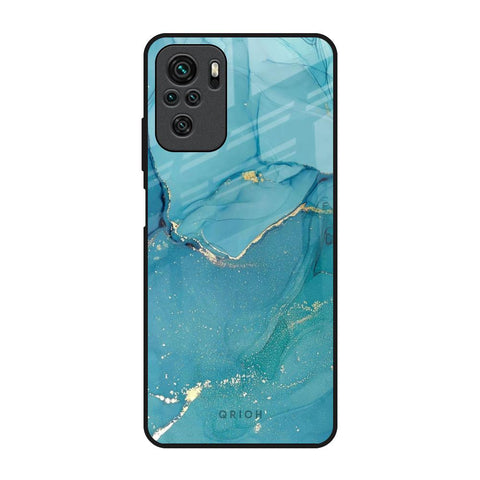 Blue Golden Glitter Glossy Case for Redmi Note 10