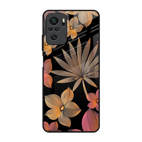 Lines Pattern Flowers Glossy Case for Redmi Note 10