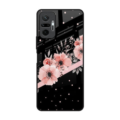 Floral Black Band Glossy Case For Redmi Note 10 Pro