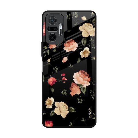 Black Spring Floral Glossy Case for Redmi Note 10 Pro