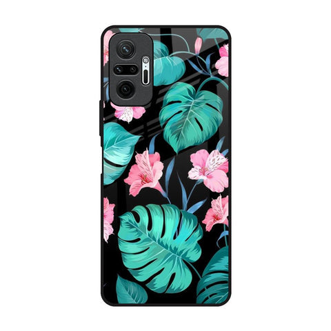 Tropical Leaves & Pink Flowers Glossy Case for Redmi Note 10 Pro