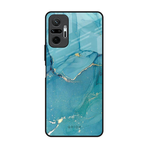Blue Golden Glitter Glossy Case for Redmi Note 10 Pro