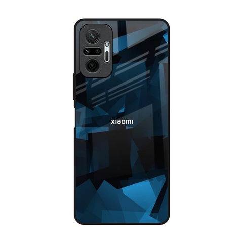 Polygonal Blue Box Glossy Case For Redmi Note 10 Pro