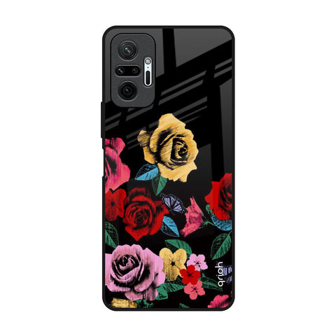 Floral Decorative Glossy Case For Redmi Note 10 Pro Max