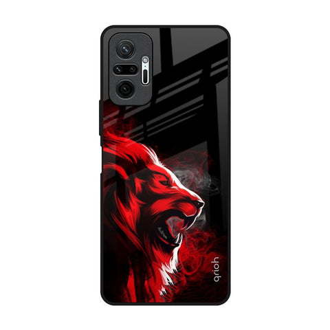 Red Angry Lion Glossy Case for Redmi Note 10 Pro Max