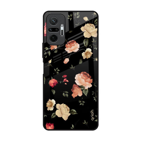 Black Spring Floral Glossy Case for Redmi Note 10 Pro Max