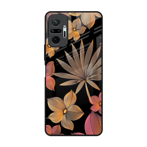 Lines Pattern Flowers Glossy Case for Redmi Note 10 Pro Max