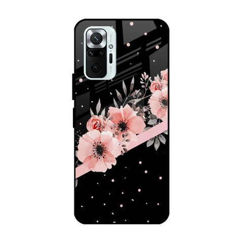 Floral Black Band Glossy Case For Redmi Note 10 Pro Max