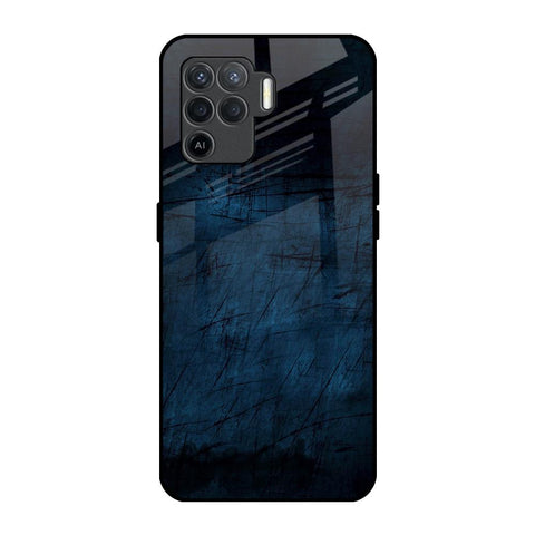 Dark Blue Grunge Glossy Case for Oppo F19 Pro