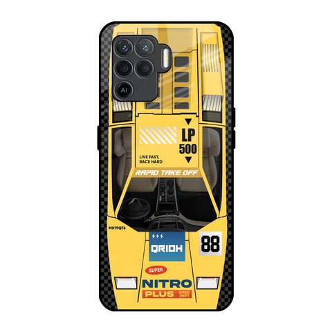 Yellow Racing Car Glossy Case for Oppo F19 Pro