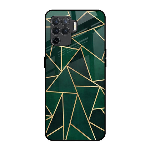 Abstract Green Glossy Case For Oppo F19 Pro