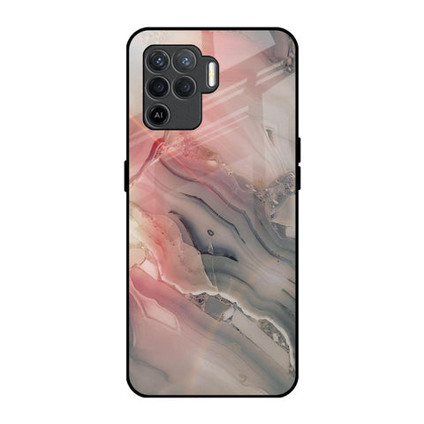 Pink And Grey Marble Glossy Case For Oppo F19 Pro
