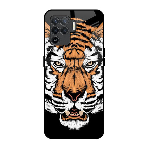 Angry Tiger Glossy Case For Oppo F19 Pro